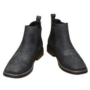 <span class=keywords><strong>Botas</strong></span> Chelsea Vintage para Hombre, de Piel Sintética, Punta Cuadrada, Estilo Británico, Otoñales, Modernas, Casuales, Antideslizantes - Product Image 5