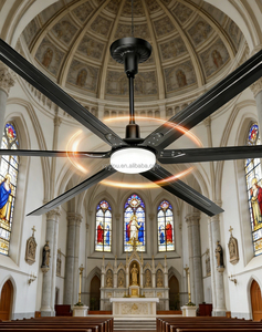Промышленный потолочный вентилятор HVLS с усиленными стальными лопастями, 3,5 м (12 футов), энергосберегающий, с пультом ДУ, одобрен CE - Product Image 4