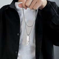 Collier en acier inoxydable plaqué argent style hip-hop rock, alphabet A-Z, 26 lettres initiales, bijoux pour hommes