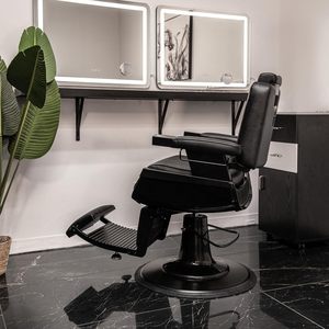 Chaise de coiffure noire HZ8740 inclinable, pivotante, avec repose-pieds réglable, chaise de salon de coiffure, usage commercial - Product Image 2