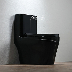 <span class=keywords><strong>Inodoro</strong></span> de cerámica de lujo de una pieza para baño, <span class=keywords><strong>Inodoro</strong></span> de porcelana de color negro, inodoros, artículos sanitarios - Product Image 3
