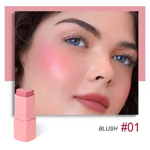 Fard à joues crème maquillage blush rose blush avec logo coeur blush bâton emballage