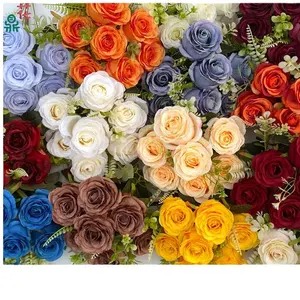 LFH 7 head large high-grade bundle round corner rose gradient new home window decoration garden scenery simulation flowe