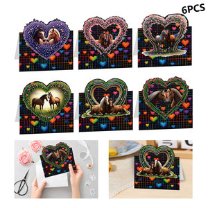 Set di arte Dotz a tema Love & Horse-6 pz biglietti di auguri ricamati - Product Image 4