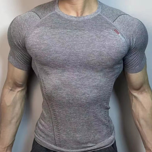 Slim Fit Casual Sports T <b>Shirt</b> Breathable Running Gym <b>Compression</b> <b>Shirt</b> Workout <b>Shirts</b> for Men - Product Image 1