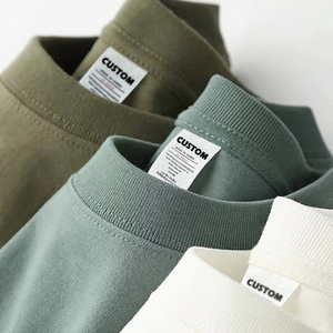 T-Shirt da Uomo Oversize a Girocollo in Tinta Unita Traspirante Senza Stampa 100% Cotone Lavorato a Maglia 180g/m² di Alta Qualità con Logo Personalizzato - Product Image 1
