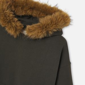 Men's Hoodies Sweatshirts Top Quality Cotton Polyester Pullover Streetwear Heavyweight Puff Printing Brown Faux <b>Fur</b> <b>Trim</b> Hoodies - Product Image 5