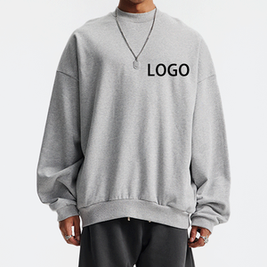 Sudadera de cuello redondo extragrande para hombre, de alta calidad, con logotipo personalizado al por mayor, bordado 3D, para hombre - Product Image 1