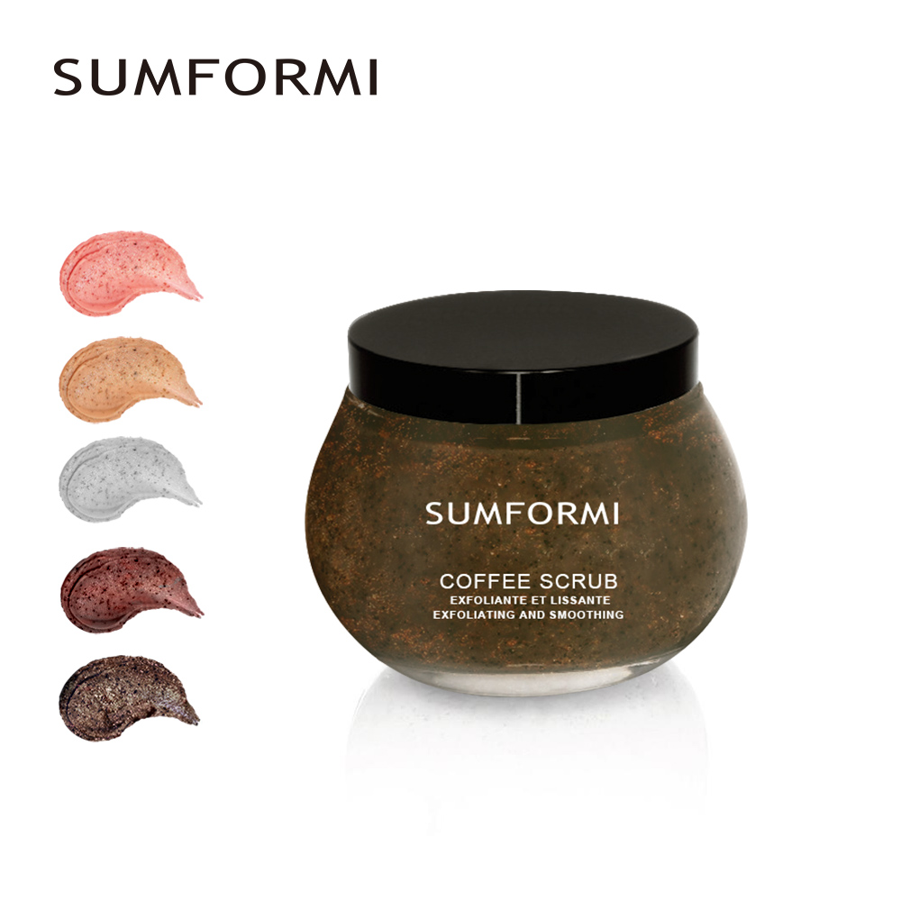 Sumformi OEM Custom Private Label Natural Coffee Sugar Charcoal Moisturizing Exfoliating Whitening Vegan Body Scrubs