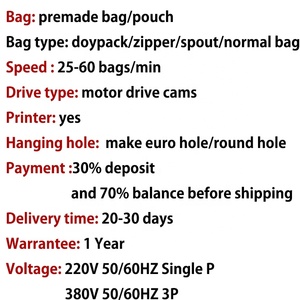 1Kg-2Kg Túi Làm Sẵn Xoay Tự Động Túi Khóa Kéo Dạng Đứng Máy Đóng Gói Thực Phẩm Đông Lạnh Cho Bánh Bao - Product Image 3