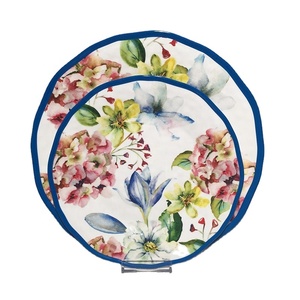 Assiette à dessert de 9 pouces, sécurité alimentaire en mélamine blanche, assiette à dîner de 11 pouces pour vaisselle en plastique - Product Image 1