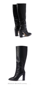 Botas Altas hasta la Rodilla con Tacón Grueso y Puntiagudo, Estilo Europeo y Americano En el invierno de 2025, las nuevas botas One Foot - Product Image 6