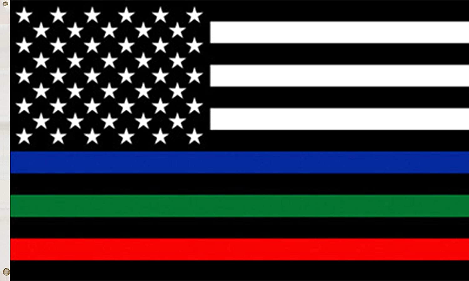 Bandiera sottile verde blu linea rossa