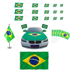 사용자 정의 디자인 모든 국기 브라질 국기 폴리 에스테르 황동 밧줄 고리 3X5 Ft 브라질 배너