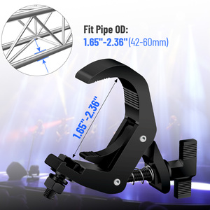 4 Stück Traversenklemmen für Bühnenbeleuchtung, Schwarz, 1,65-2,36 Zoll, passend für 42-60 mm Rohre, Schnellverschluss für Moving Head Par LED-Beleuchtungskörper - Product Image 2