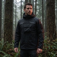 Veste à capuche longue unisexe, tactique, imperméable, softshell, fermeture éclair, designs tendance, stock d'usine disponible, logo personnalisable