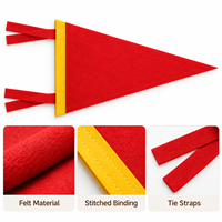 Drapeaux triangulaires en feutre vierges en gros, couleurs personnalisées, avec ourlet cousu, pour l'impression DIY, les loisirs créatifs et les événements scolaires