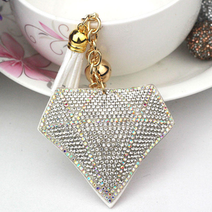 Innovative Rhinestone <b>Personalized</b> Tassel Crystal Diamond Shape 5cm <b>Keychain</b> Bag Accessories - Product Image 1