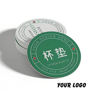 Posavasos personalizados para bebidas de papel de tablero de pulpa absorbente posavasos redondos de 40 pt posavasos impresos personalizados al por mayor Bar cerveza posavasos personalizados para bebidas - Product Image 4