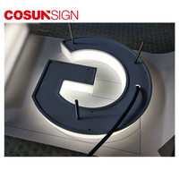 Enseigne LED 3D en acrylique suspendue pour extérieur, salon et entreprise, avec protection IP65, taille personnalisée pour entreprises et hôpitaux