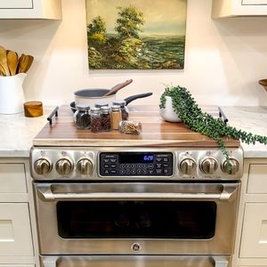 Planche à découper en bois naturel écologique pour cuisine, couvercle de cuisinière, protection de plan de travail pour évier de cuisine, plan de travail pour cuisinière à <span class=keywords><strong>gaz</strong></span>/électrique - Product Image 1