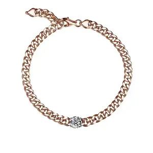 Модные ювелирные изделия 925 серебряный браслет золотой розовый изысканные ювелирные изделия кубинские звенья цепи