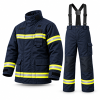 Combinaison de pompier bleu marine ZFMH-PLD C DRD XF10-2014, deux pièces avec dispositif de sauvetage
