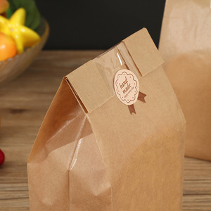 Tùy chỉnh thương mại cá nhân thân thiện với môi Nâu giấy kraft bánh mì bao bì túi với cửa sổ cho bánh mì Cookie bánh mì nướng - Product Image 4