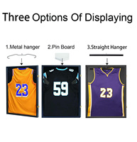 Boîte de présentation pour maillot de sport avec protection UV à 98 %, cadre en acrylique et cintre pour maillot de baseball, basketball, football, noir