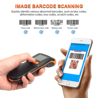 Pemindai Barcode Genggam Mini Portabel 2.4G Kode QR 1D 2D Android dengan Layar Tampilan