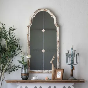 2022 Newly designed wood mirror decorative mirror decorative art wall decorative hanging wood wall mirror