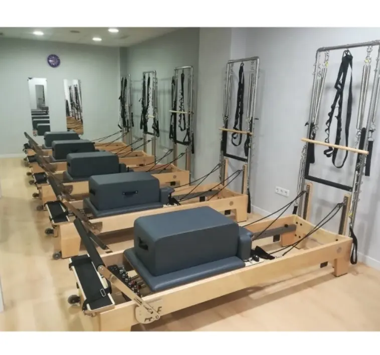 Máquina de pilates elástica reformadora de bordo, reformador de madeira com meia trapeze SRP04-1