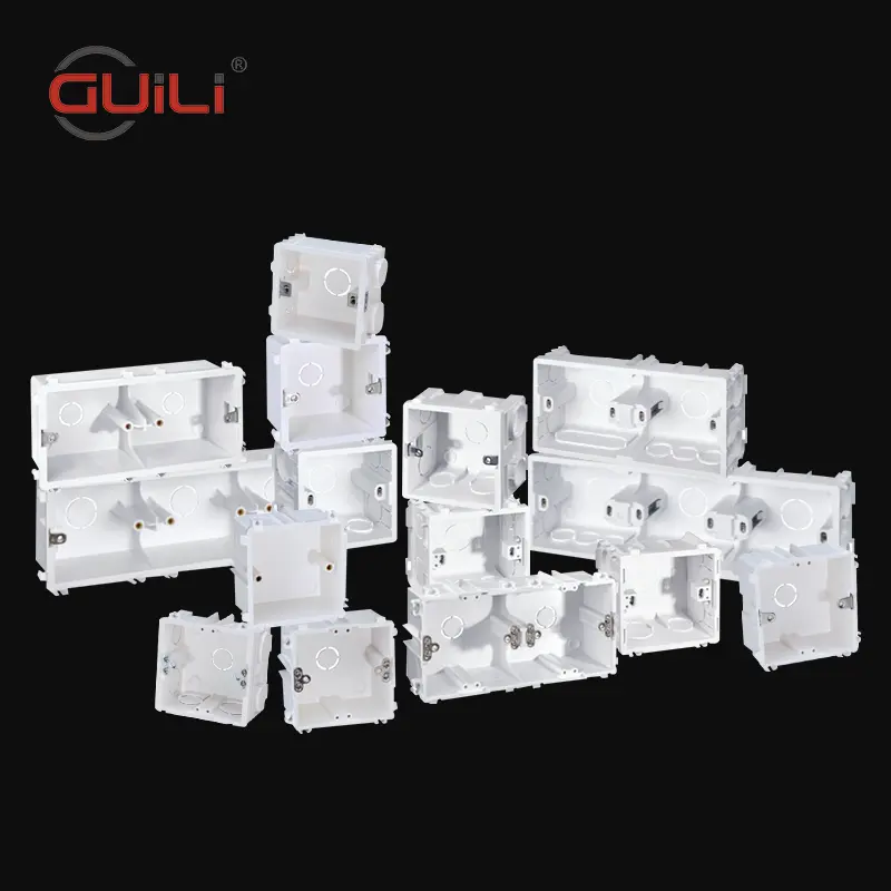 Plastic Double Switch Socket Concealed Junction Box Electrical Wiring Pvc Switch Box