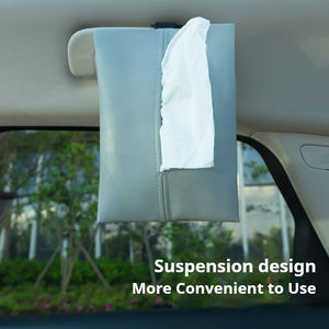 Organisateur de mouchoirs de voiture Aikun, simple, imperméable, de haute qualité, en cuir Nappa PU, logo personnalisé, style américain moderne, 1 à 3 compartiments - Product Image 2