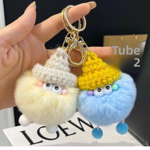 Colgante de peluche hecho a mano Little Bean, llavero para coche, accesorio para mochila, modelo Coal Ball Bean Ding - Product Image 6