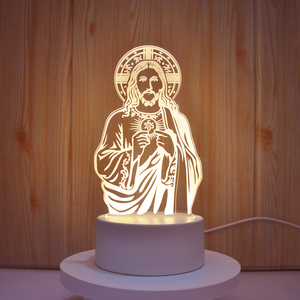2025 acrílico 3D Led inalámbrico dormir chico dormitorio pequeña lámpara Led Base luz de noche - Product Image 5