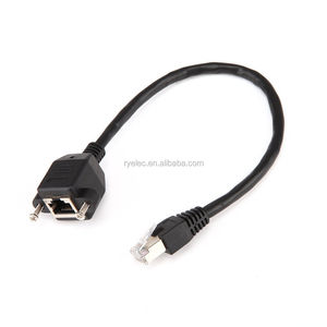 <b>Cat5e</b> Shielded RJ45 Male Female socket <b>Ethernet</b> Network Screw Mount Extension RJ45 pigtail <b>Cable</b> 20cm - Product Image 3