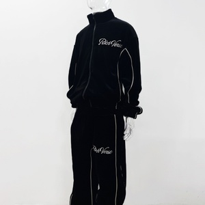 Fabricant de vêtements, veste et pantalon en velours réfléchissant de haute qualité, sur mesure, pour l'hiver, ensemble de survêtement en velours confortable en deux pièces - Product Image 2