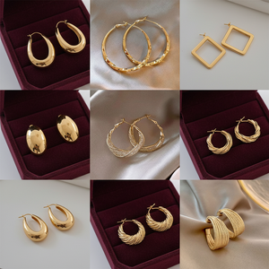 Pendientes de Joyería de Oro de Moda Europea y Americana, Pendientes de Aro Geométricos para <span class=keywords><strong>Hombre</strong></span> y Mujer, para Regalo de Boda y Fiesta - Product Image 3