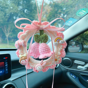 Bricolage Crochet Laine En Pot Panier De Voiture Broderie <span class=keywords><strong>Suspension</strong></span> Plante Décoration pour Nouvel An Saint Valentin Fête Des Pères Rétroviseur - Product Image 3