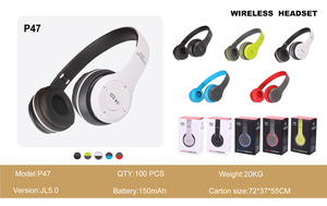 P47 Không Dây Hifi Stereo Âm Nhạc Chơi Game Tai Nghe On-Ear & Over-Ear JL Chipset Cho Điện Thoại Di Động & Máy Tính Sử Dụng - Product Image 5