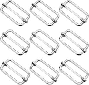 CRAFTMEMORE Triglide Slider Belt Keeper Movable Bar Slider <b>Strap</b> <b>Adjuster</b> Rectangle <b>Strap</b> Keeper Purse Making X Pcs Silver - Product Image 2