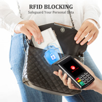 Portefeuille court en similicuir pour femme, blocage RFID, fermeture boutonnée, pochette à monnaie mignonne, en nylon, prix entrepôt