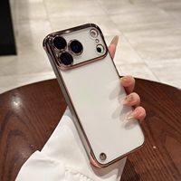 Coque transparente sans cadre en PC pour iPhone 17 Pro/17 Pro Max Plus – Protection d'objectif électroplaquée, anti-jaunissement, ultra-fine et antichoc