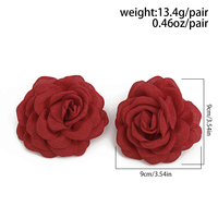 Aretes de Botón con Flores Grandes de Tela Esponjosa para Mujer, Pendientes Grandes Exagerados de Moda para Dama, Accesorios de Joyería y Regalos para Ella