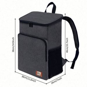 Sac à dos isotherme portable en aluminium pour pique-nique, grande capacité 20L, pour 36 canettes de bière, panier d'extérieur, sac à déjeuner - Product Image 2