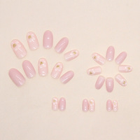Ongles artificiels en gel souple rose luxueux et mignons, très demandés, adaptés à un usage quotidien, réutilisables, de haute qualité.