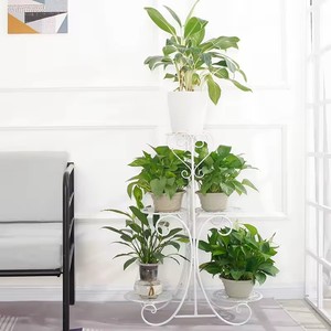 Vaso di fiori a 5 livelli con Display <span class=keywords><strong>in</strong></span> metallo <span class=keywords><strong>battuto</strong></span> ripiani verticali con supporto per pianta interna esterna per fioriera angolare - Product Image 2
