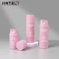 Flacon pompe sans air en plastique rose mat PP pour crème visage et lotion corporelle 30ml 50ml