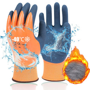 Guantes de trabajo de invierno con forro de Cachemira de doble capa, guantes de látex impermeables personalizados para uso en frío, Guantes para hombre con logotipo, Guantes - Product Image 1